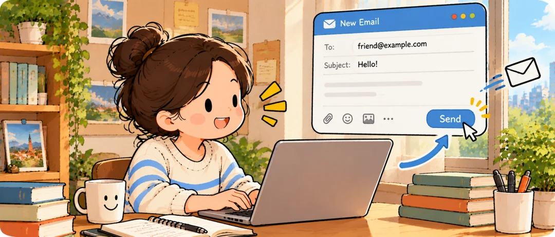 Illustration of sending an email